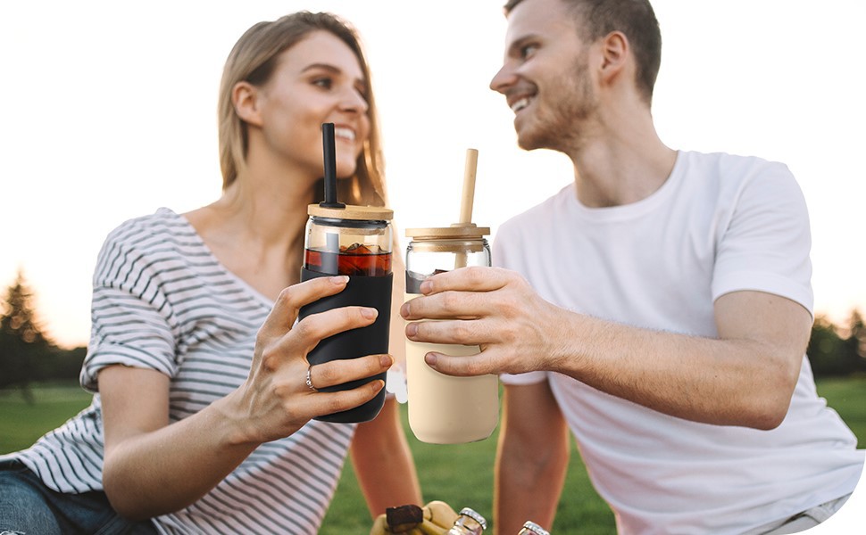 silicone cup sleeve with straw factory